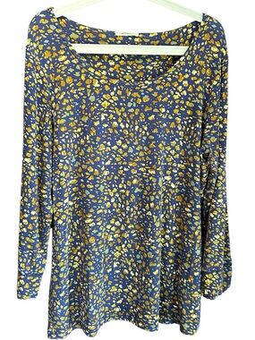 Women’s Blue Long-Sleeve Floral Dotted Tee by Sandwich